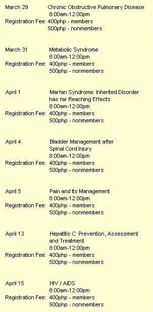 PNA Seminars March - May 2011