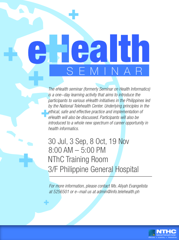 NThC eHealth Seminar Schedule July - November 2011