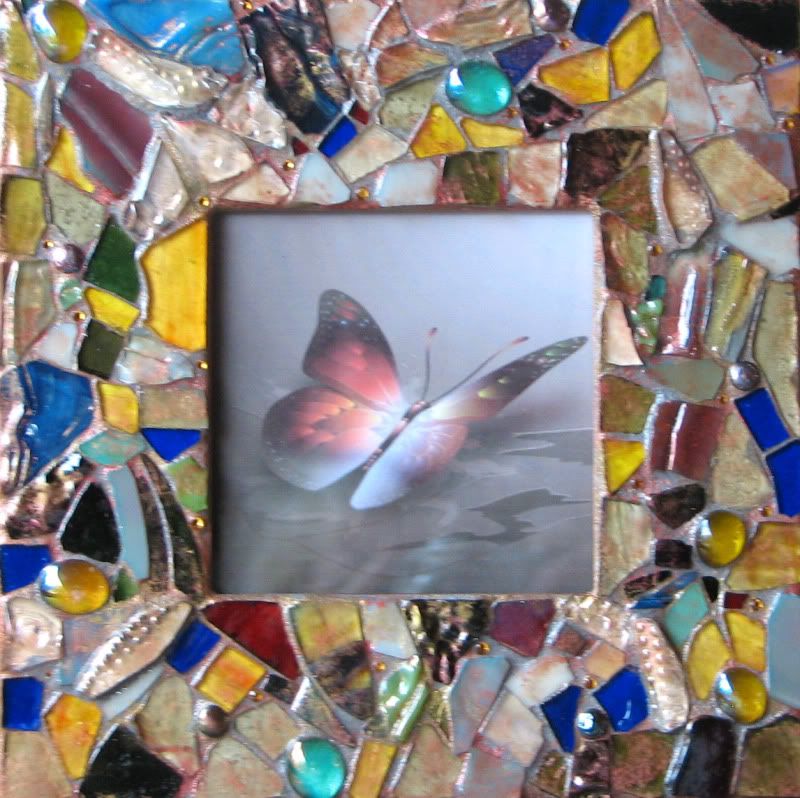 Eclectic 5x5 frame from scrap Vancouver glass