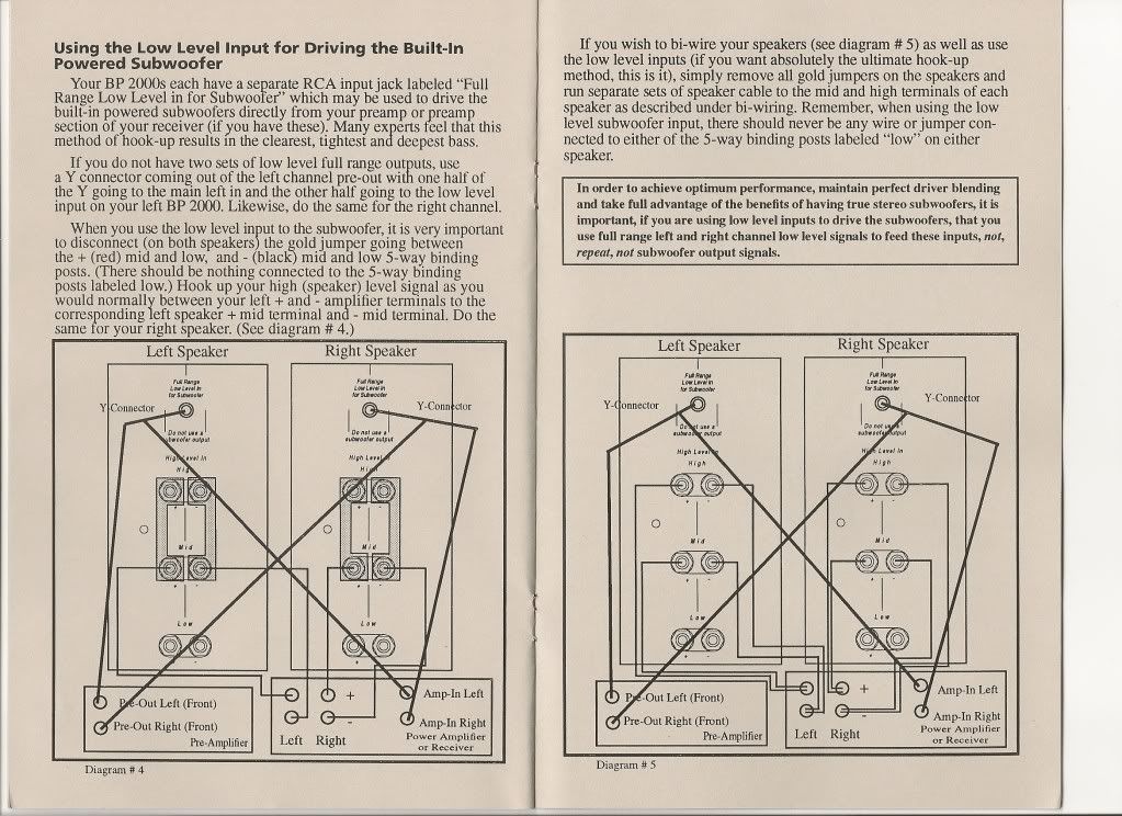 Pre-out or bi-wiring active speakers - AVS Forum | Home Theater