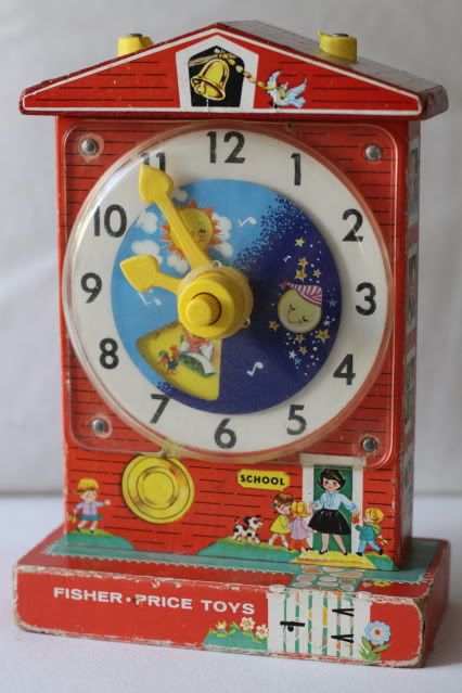 fisher price teaching clock vintage