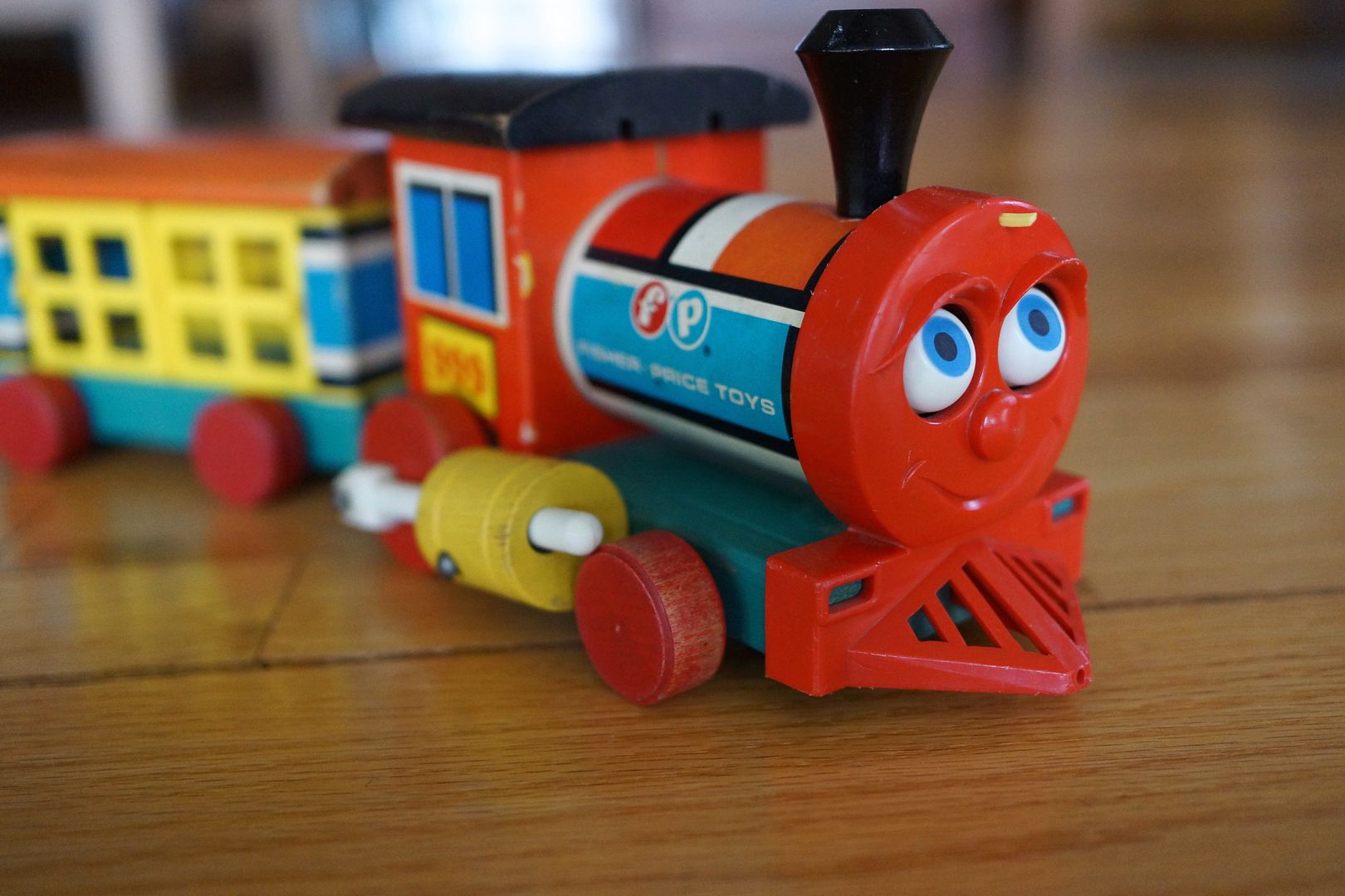 vintage fisher price wooden train