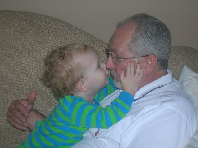 Jonas gives Poppa a nose kiss