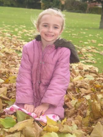 Bella in Autumn leaves 29 Oct 2010