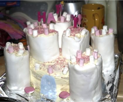 Bellas 5th Birthday Party Princess Castle Cake2