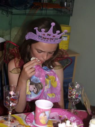 Gabby eating at Bellas 5th Birthday Party