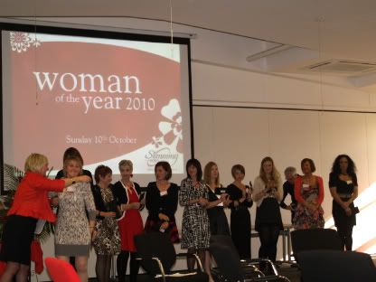 The finalists getting their checks Woman Of the Year 2010