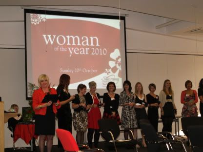 The finalists getting their checks1 Woman Of the Year 2010