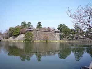 お堀の外側から見た松江城