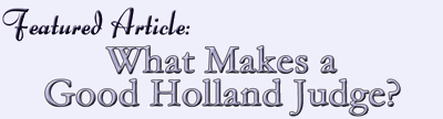 Featured Article - a good Holland judge