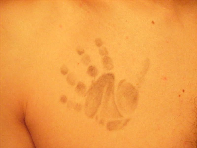 handprint tattoo. is my daughters handprint.