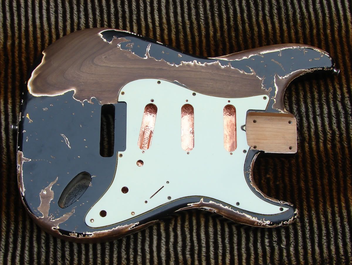 F S Black Relic Stratocaster Body F S Black Relic Stratocaster Body
