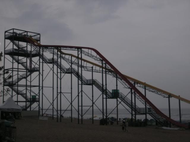 juminjin beach waterslide... 10 bucks for a big wedgie.