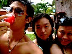 Jean getting fed up, Siti still trying to perfect her cheeky pose for the camera while I sip on heaven..