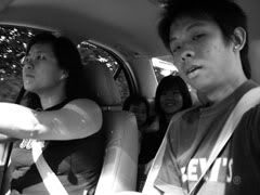 In the car
