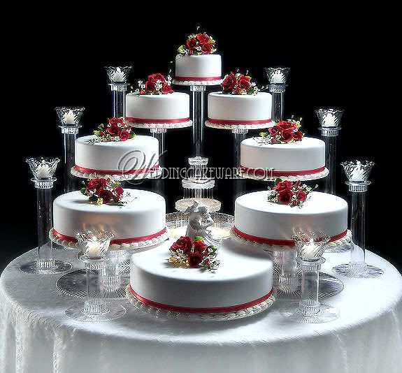 8 Tier Splendor Cascade Wedding Cake Stand 8 Tier Candle Stand Combo Set