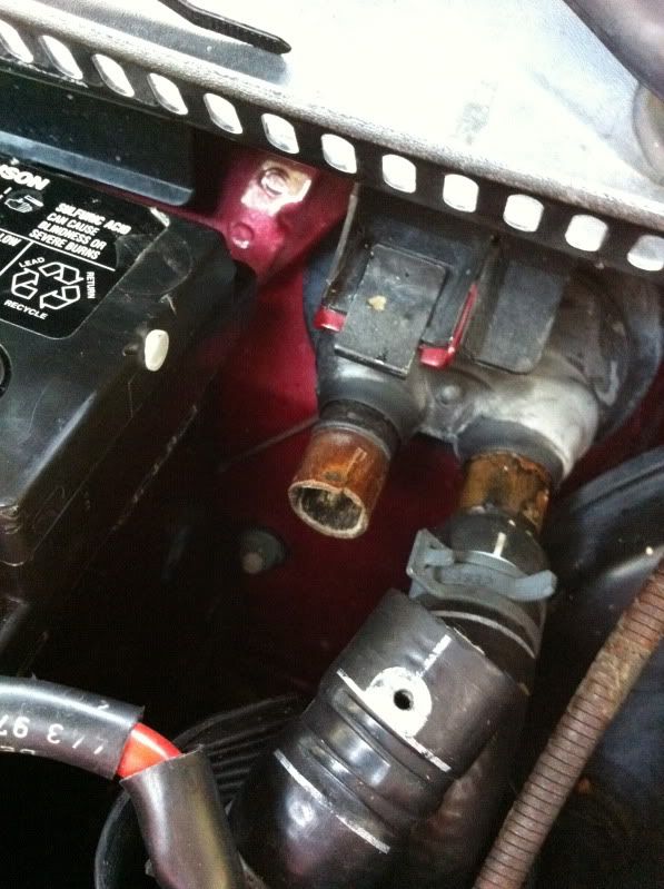 DIY how to fix a broken heater core return line nipple on the firewall