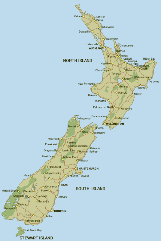 Map Of Europe New Zealand
