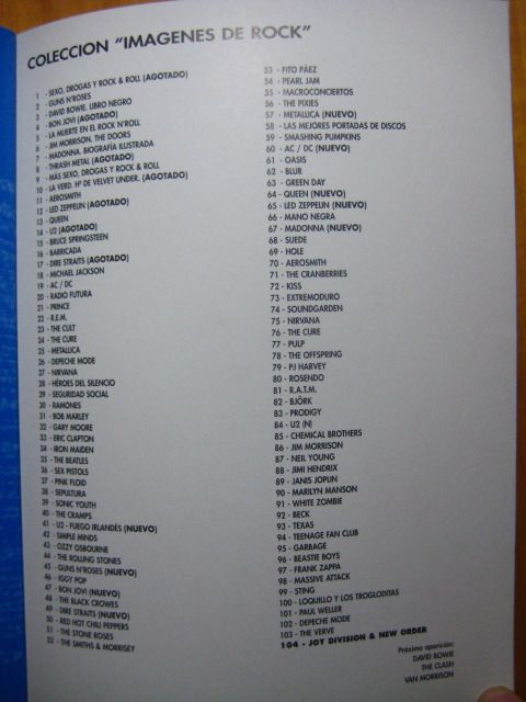 Listado de títulos de la colección