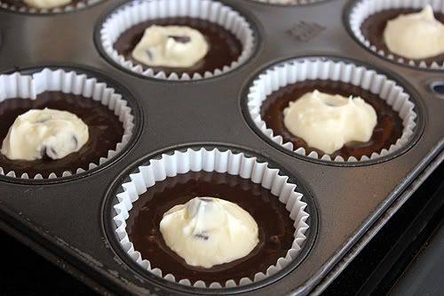 After dropping in the cream cheese filling