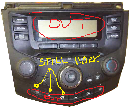 2004 Honda accord radio light out