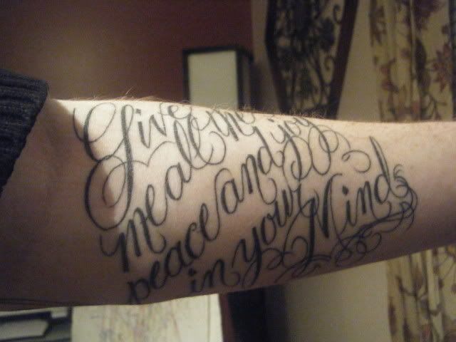lyrics tattoo. Probably my favorite tattoo I