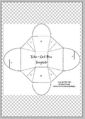 takeout box template. I also centred the template to
