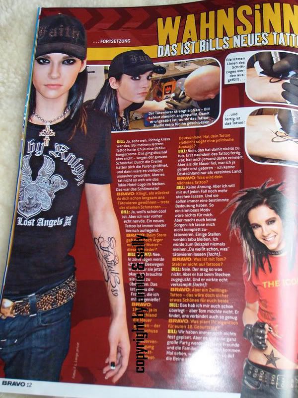 Bill Kaulitz's Four Tattoo ♥. CoReZeit Dec 01, 2008. Bill Kaulitz Tattoo