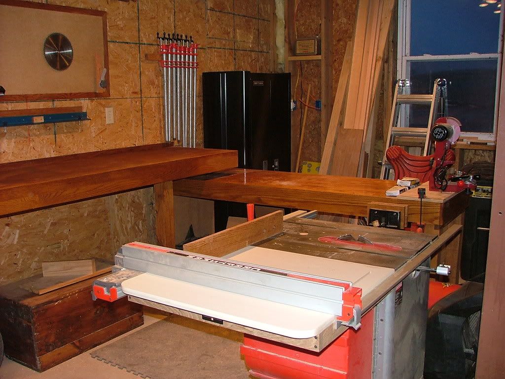 my new table saw/router table, under the workbench is a 60 year old ...