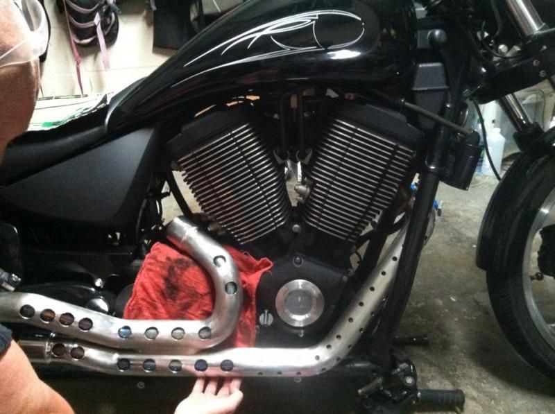Painting Chrome Pipes Black? Victory Motorcycle Forum