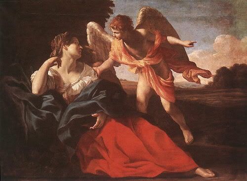 Agar socorrida por um anjo. Musée National du Louvre