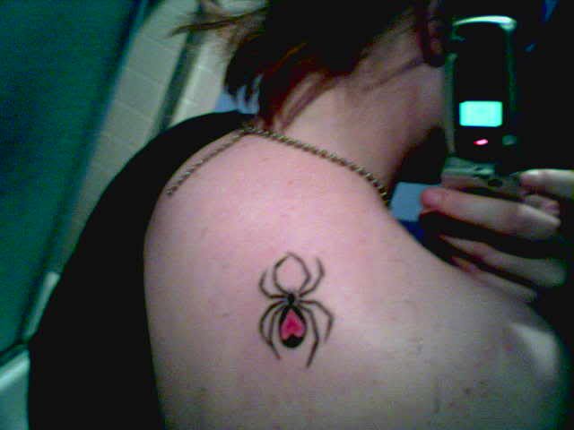 black widow spider tattoo. I have a tattoo of a lack