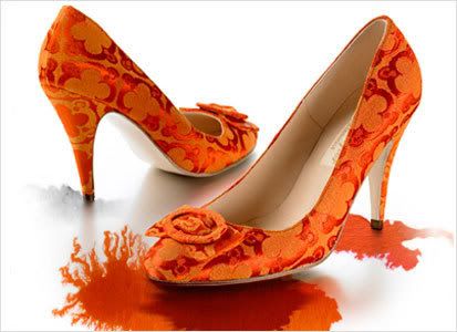 orange wedding shoes dress