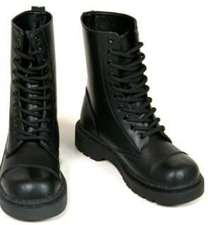 Female Black Combat Boots - Yu Boots