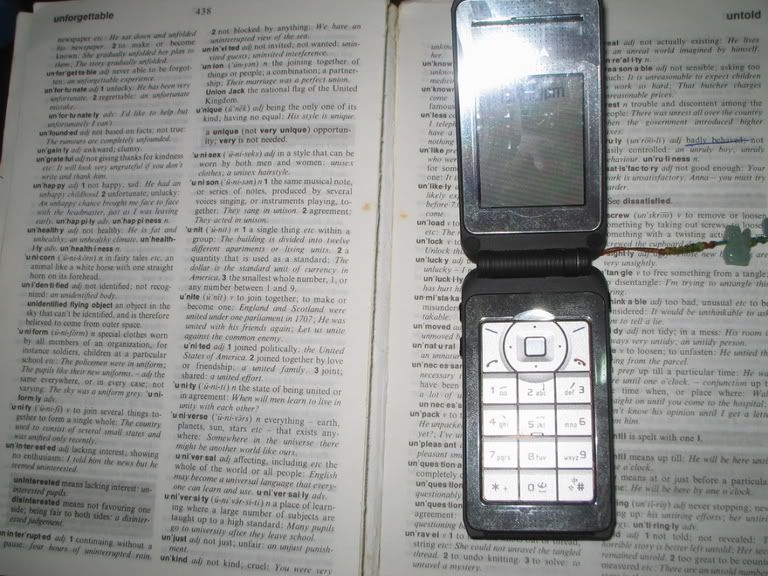 Nokia 6170 with the Cambridge Dictionary. Duh.