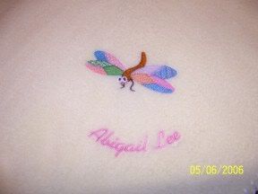 Personalized Fleece Blanket with Dragonfly Embroidery