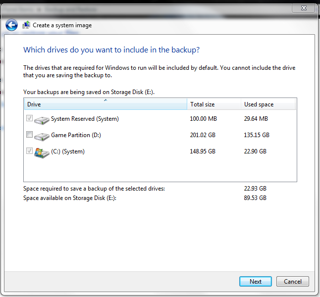Windows Backup doesn't see 1TB Drive