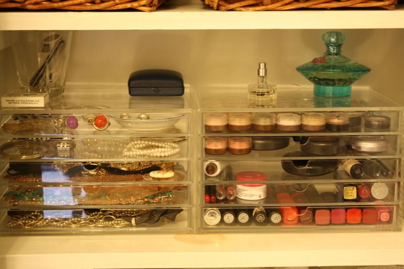 Muji 5 drawer clear cube for makeup and jewelry