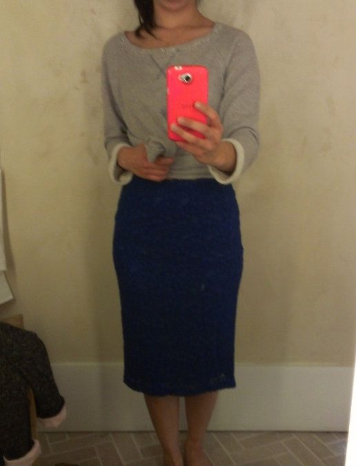 Anthropologie Lapis Lace Pencil Skirt