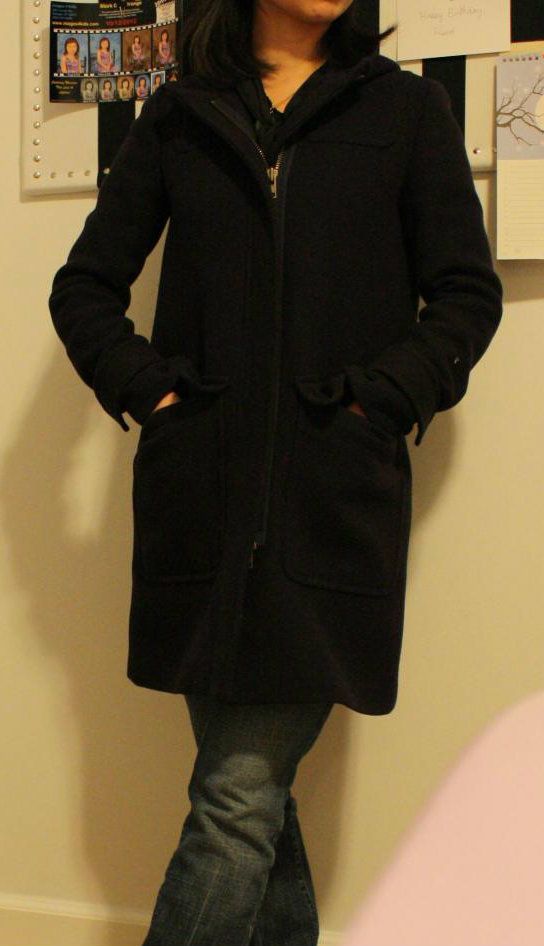 JCrew Stadium Cloth Duffle Coat Navy