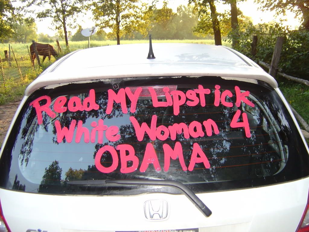 White Woman 4 Obama in lipstick