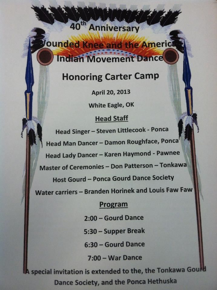  poster for Carter Camp tribute