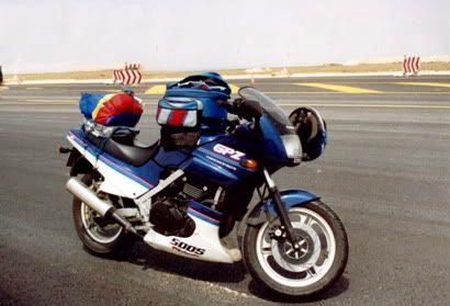 Kawasaki GPZ 500 camino de Jerez, Mayo del 92