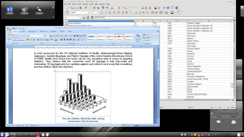 Microsoft Word and LibreOffice Calc Microsoft Word and LibreOffice Calc