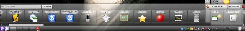 Widgets menu Widgets menu