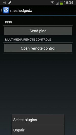 KDE Connect screen
