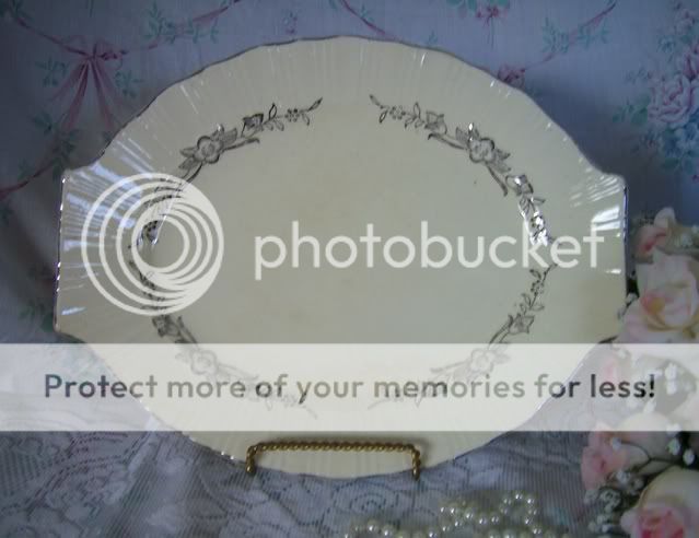 Homer Laughlin China Coronet Platter Silver Wreath