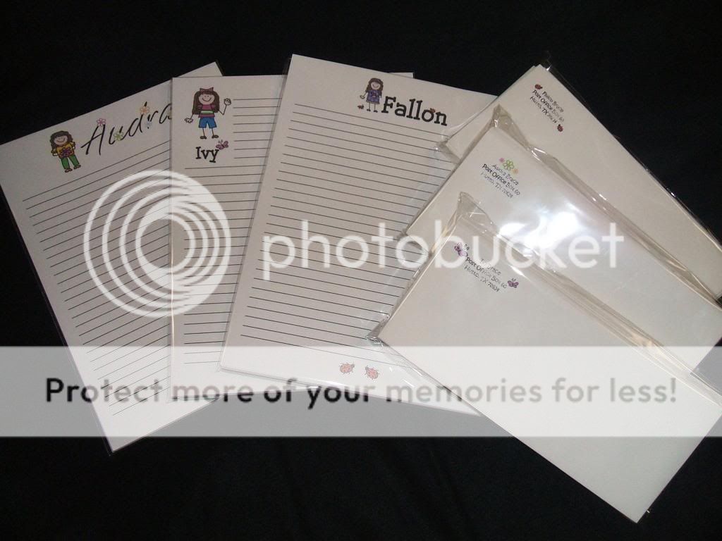 Custom 8.5x11 Note pad, matching labels & envelopes Set  