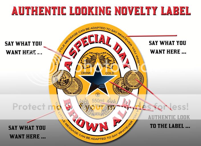 Personalised Newcastle Brown Ale Label x4 Buy1Get1FREE  