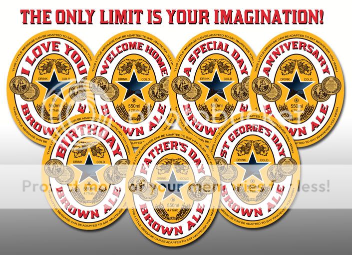 Personalised Newcastle Brown Ale Label x4 Buy1Get1FREE  